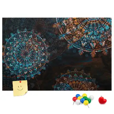Memobord van kurk met mandalapatroon