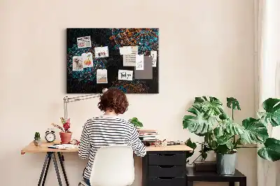 Memobord van kurk Mandalapatroon
