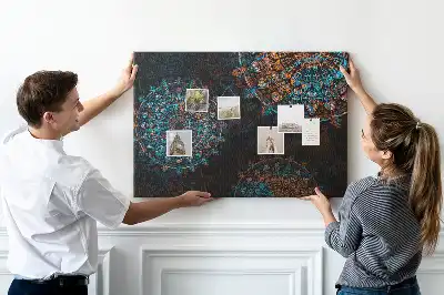 Memobord van kurk Mandalapatroon