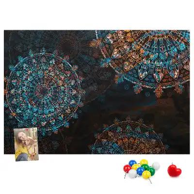 Memobord van kurk Mandalapatroon