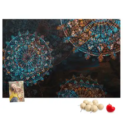 Memobord van kurk Mandalapatroon