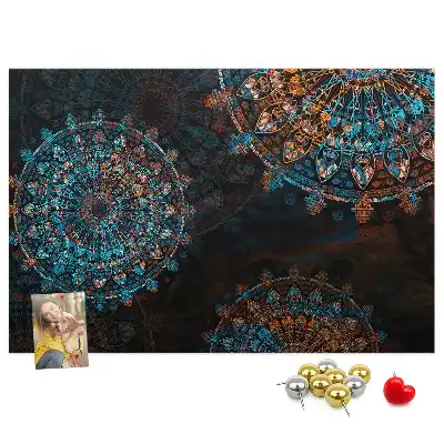 Memobord van kurk Mandalapatroon