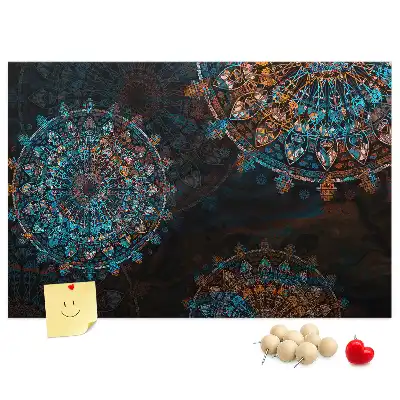 Memobord van kurk Mandalapatroon