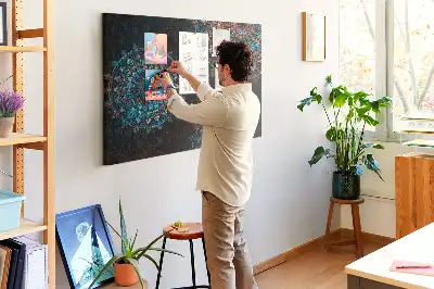 Memobord van kurk Mandalapatroon