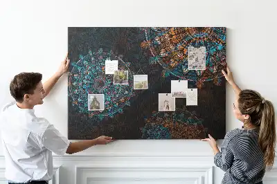Memobord van kurk Mandalapatroon