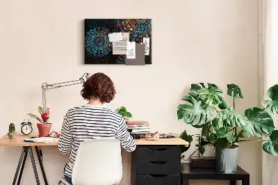 Memobord van kurk Mandalapatroon