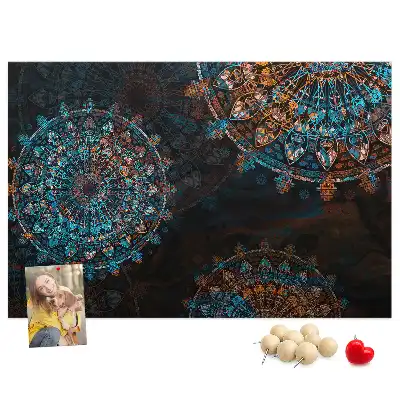 Memobord van kurk Mandalapatroon