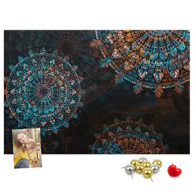 Memobord van kurk Mandalapatroon