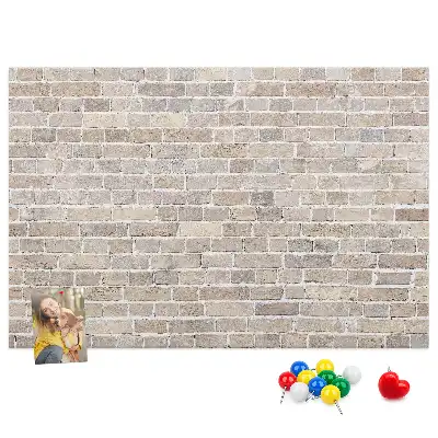 Memobord van kurk Klassieke bakstenen muur