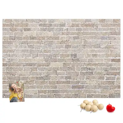 Memobord van kurk Klassieke bakstenen muur