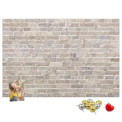 Memobord van kurk Klassieke bakstenen muur