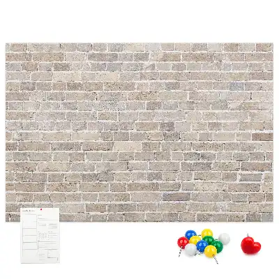 Memobord van kurk Klassieke bakstenen muur