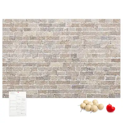 Memobord van kurk Klassieke bakstenen muur