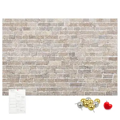 Memobord van kurk Klassieke bakstenen muur