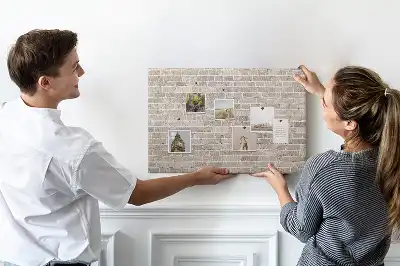 Memobord van kurk Klassieke bakstenen muur