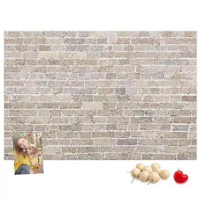 Memobord van kurk Klassieke bakstenen muur