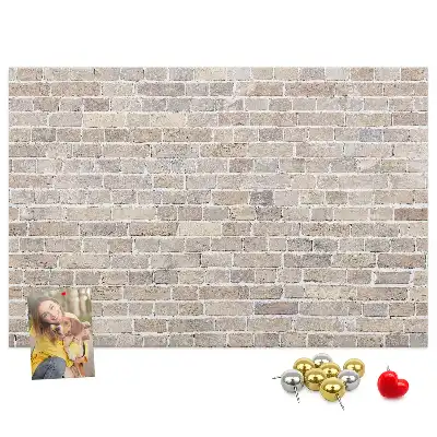 Memobord van kurk Klassieke bakstenen muur