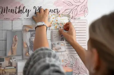Memobord van kurk Roze maandplanner