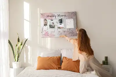 Memobord van kurk Roze maandplanner