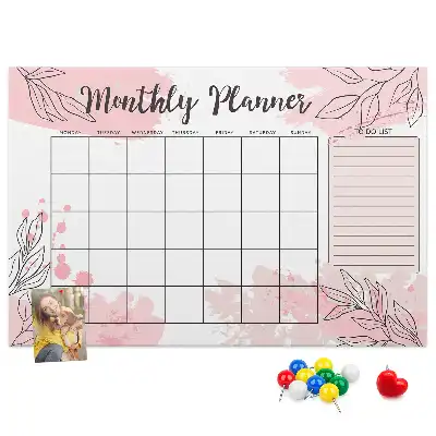 Memobord van kurk Roze maandplanner