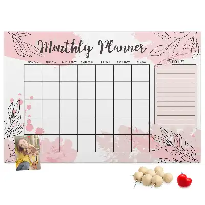 Memobord van kurk Roze maandplanner
