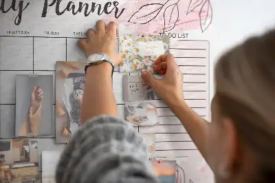 Memobord van kurk Roze maandplanner
