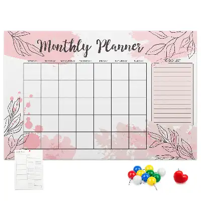 Memobord van kurk Roze maandplanner