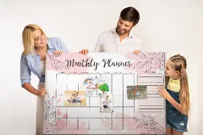 Memobord van kurk Roze maandplanner