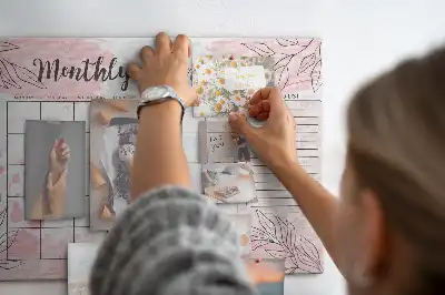 Memobord van kurk Roze maandplanner