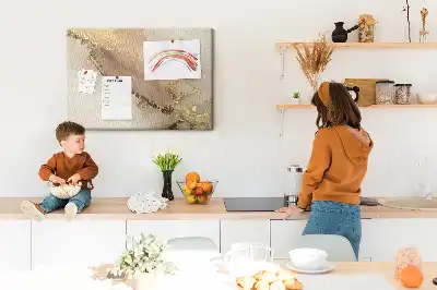 Memobord van kurk Steen met gouden adering