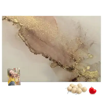 Memobord van kurk Steen met gouden adering