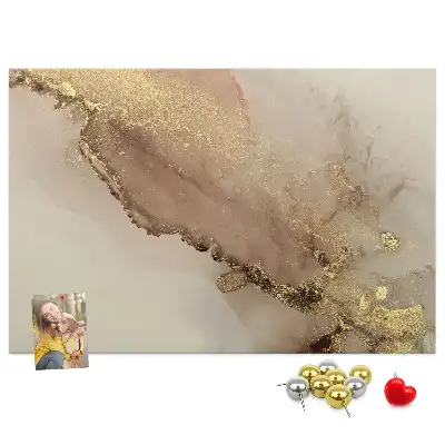 Memobord van kurk Steen met gouden adering