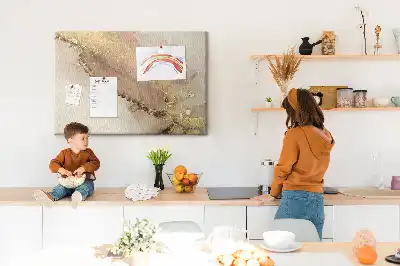 Memobord van kurk Steen met gouden adering
