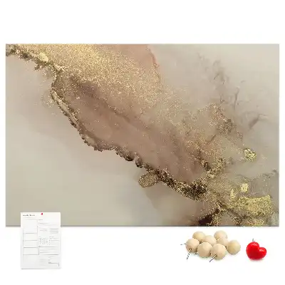 Memobord van kurk Steen met gouden adering