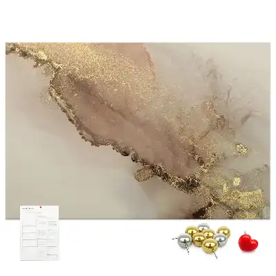Memobord van kurk Steen met gouden adering