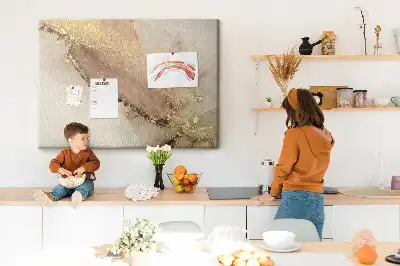 Memobord van kurk Steen met gouden adering