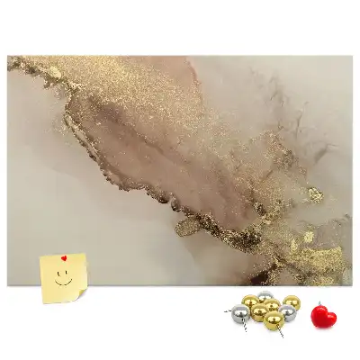 Memobord van kurk Steen met gouden adering