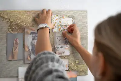 Memobord van kurk Steen met gouden adering