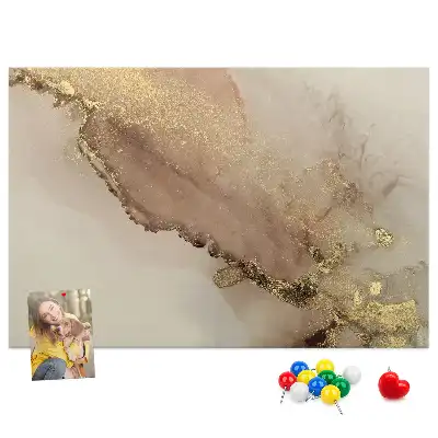 Memobord van kurk Steen met gouden adering
