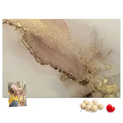 Memobord van kurk Steen met gouden adering