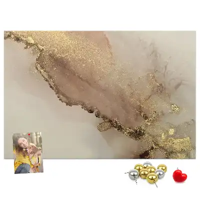 Memobord van kurk Steen met gouden adering