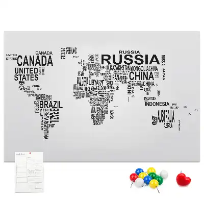 Kurk prikbord Continenten van letters