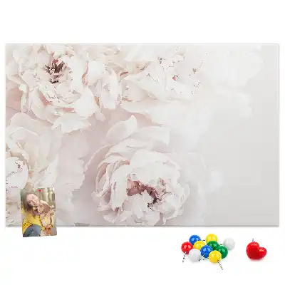 Memobord van kurk Pioenrozen