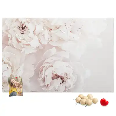 Memobord van kurk Pioenrozen