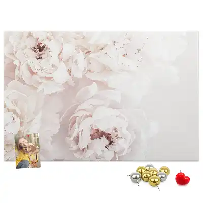 Memobord van kurk Pioenrozen