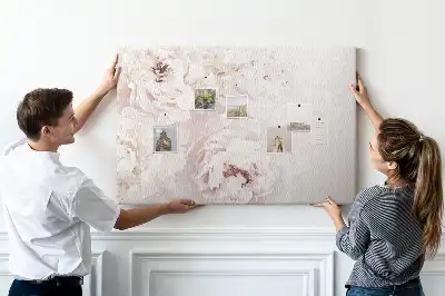 Memobord van kurk Pioenrozen