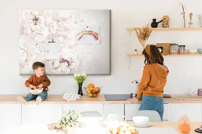 Memobord van kurk Pioenrozen