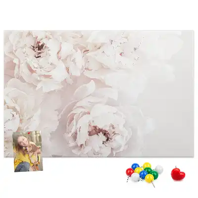 Memobord van kurk Pioenrozen