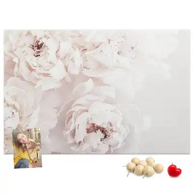 Memobord van kurk Pioenrozen