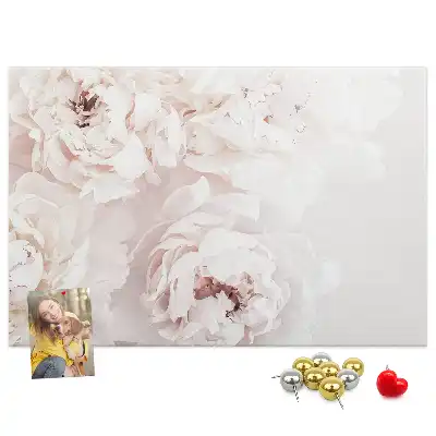 Memobord van kurk Pioenrozen